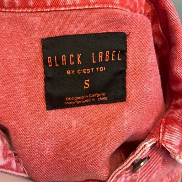 Black Label Pink Acid Wash Spring Light Denim Jacket - Picture 6 of 8